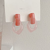 Oval Resin Dangle Stud Earrings FS-WGCF92D-04-1