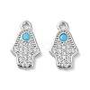 Brass Micro Pave Clear Cubic Zirconia Charms KK-F871-47P-1
