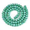 Electroplate Opaque Solid Color Glass Beads Strands EGLA-A034-P6mm-L25-2