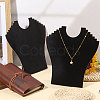 4Pcs Bust Shaped Velvet Necklace Display Stands ODIS-CA0001-34-5