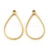 304 Stainless Steel Open Back Bezel Teardrop Pendants STAS-Z040-11B-G-1