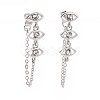 Crystal Rhinestone Horse Eye Hanging Chain Dangle Stud Earrings LS-EJEW-A078-01P-1