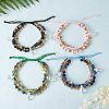 Sparkling Glass Seed Beads 5 Layered Anklet AJEW-SW00006-03-6