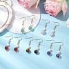 Natural Gemstone Round Dangle Earrings for Women EJEW-JE06334-1
