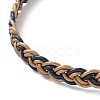 Cowhide Leather Braided Twist Rope Choker Necklace with Brass Clasp for Women NJEW-JN04167-5