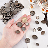 50Pcs 5 Styles 3-Hole Brass Buttons BUTT-OC0001-47B-3