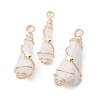 Electroplated Natural Quartz Crystal Dyed Copper Wire Wrapped Pendants PALLOY-JF02326-01-1