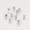 Brass Bullet Clutch Bullet Clutch Earring Backs with Pad KK-E446-14P-1