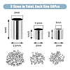 DICOSMETIC 180Pcs 3 Styles 304 Stainless Steel Spacer Beads STAS-DC0015-11-2