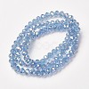 Electroplate Transparent Glass Beads Strands EGLA-A034-T6mm-T07-2