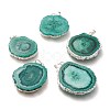 Dyed Natural Druzy Solar Quartz Crystal Pendants G-F693-01F-S-1