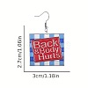 Square with Word Back & Body Hurts Acrylic Dangle Earrings FS-WGDBEE3-01-3