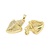 Brass Micro Pave Clear Cubic Zirconia Pendants KK-B139-06G-2