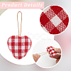 12Pcs 6 Colors Valentine's Day Foam & Cloth Pendant Decoration AJEW-CY0001-34-5