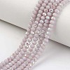Electroplate Opaque Solid Color Glass Beads Strands EGLA-A034-P6mm-L08-1