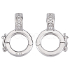 2Pcs 925 Sterling Silver Micro Pave Clear Cubic Zirconia Twister Clasps STER-DR0001-09-1