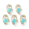 Rack Plating Brass Micro Pave Cubic Zirconia Lobster Claw Clasps KK-C041-03D-G-1