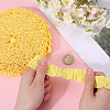 20 Yards Ruffled Polyester Elastic Lace Trim EW-WH0018-01A-3