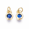 Brass with Single Cubic Zirconia Charms ZIRC-F095-03G-06-2