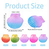 10Pcs 5 Colors Spray Painted Natural Scallop Shell Big Pendants SSHEL-TA0001-23-4