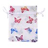 Rectangle Printed Organza Drawstring Bags CON-PW0001-057A-2