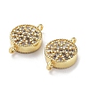 Rack Plating Brass Micro Pave Clear Cubic Zirconia Connector Charms KK-Z036-07G-2