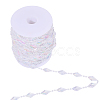 Rhombus Acrylic Rhinestone Beaded Trim FIND-WH0202-02-9