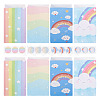 12Pcs 4 Styles Rainbow Print Kraft Paper Gift Bags AJEW-TA0003-38-1