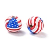 Independence Day Natural Wood Beads WOOD-K006-B01-3