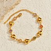 304 Stainless Steel Link  Bracelets for Women BJEW-U026-02A-G-1