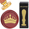 Brass Wax Seal Stamps with Wood Handle AJEW-WH0412-0054-1