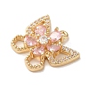 Brass Micro Pave Clear Cubic Zirconia Charms LS-KK-G499-08G-2