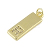 Brass Micro Pave Clear Cubic Zirconia Pendants KK-P266-06G-R-2