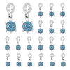 20Pcs Alloy Cadet Blue Enamel European Dangle Charms MPDL-DC0001-02-1