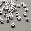 Large Hole Acrylic Letter European Beads SACR-Q103-6mm-01S-1