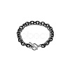 Two Tone 201 Stainless Steel Curb Chain & Cable Chain Double Layers Bracelets for Women Men FS-WGC755C-01-6