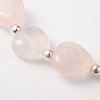 Heart Rose Quartz Stretch Bracelets BJEW-JB02066-03-2