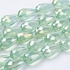 Electroplate Glass Beads Strands X-EGLA-D015-15x10mm-29-3