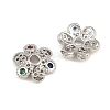 Brass Micro Pave Cubic Zirconia Bead Caps CU-CBA6A75-33P-2