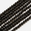Natural Obsidian Round Bead Strands G-A130-3mm-04-1
