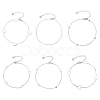 6Pcs 6 Styles 304 Stainless Steel Cable Chain Anklets AJEW-UN0001-12-1
