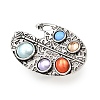 Adjustable Alloy with Resin Finger Rings RJEW-Z120-01AS-3