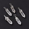 Natural Quartz Crystal Pointed Pendants G-K329-53P-2