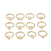 12Pcs 304 Stainless Steel Adjustable Finger Ring RJEW-L115-01G-M-1