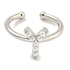 Rack Plating Brass Open Cuff Rings for Women RJEW-F162-01P-Y-2