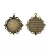 Vintage Tibetan Style Alloy Pendant Cabochon Settings X-TIBEP-M018-92AB-NF-2