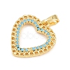 Valentine's Day Brass Micro Pave Cubic Zirconia Pendants KK-T086-01G-2