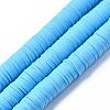 Flat Round Handmade Polymer Clay Beads CLAY-R067-12mm-36-1