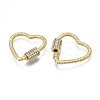 Brass Micro Pave Clear Cubic Zirconia Screw Carabiner Lock Charms ZIRC-T004-99G-2