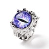Dragon Eye Glass Wide Band Rings for Men RJEW-E017-01AS-03-2